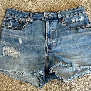 Levi distressed jean shorts
